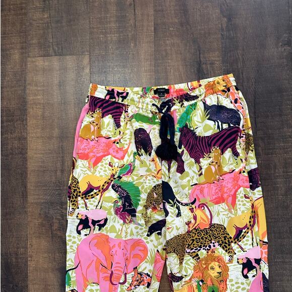 J.Crew Drapey Ratti Safari Print Wide Leg Pants Women’s Size 8 - Picture 2 of 9